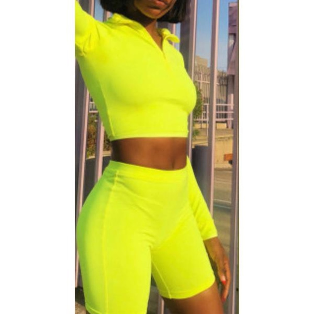 Neon 2 Piece Biker Set